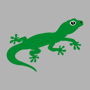 Créer son tee shirt gecko en ligne. Motif 3 couleurs stylisé.
