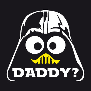 Tee-shirt Daddy? C'est toi mon papa? Calimro et casque de Dark Vador  crer soi-mme.