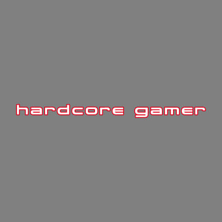 Hardcore gamer crit en typo arcade pleine  bordure fine, un design gaming et jeu vido.