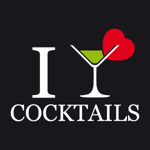 I love cocktails, J'aime l'alcool, un design  boire.