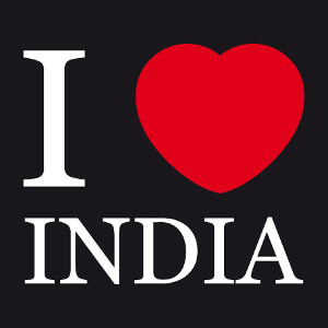 Design I love India, j'aime l'Inde, avec un cur rond.