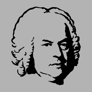 Imprimez un t-shirt musique et humour personnalis avec ce portrait de Bach stylis d'aprs tableau.