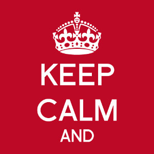 Keep calm personnalis, un design Geek et humour avec couronne royale et dbut du texte  complter avec votre blague.