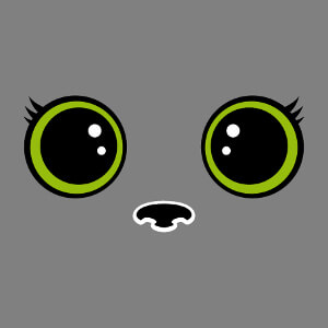 Yeux de chat en style manga  grosses pupilles rondes et cils styliss, un design chats et animaux.