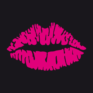 Kiss stylisé, bouche une couleur personnalisable. Un design Amour spécial impression t-shirt.