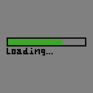 Loading bar et typo pixels, un design gaming et geek.