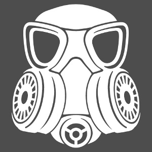 Masque  gaz une couleur, design graphique et styl pour impression t-shirt ou accessoire.