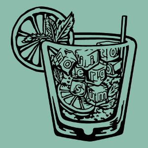 Mojito et verre  cocktail, un design alcool et apro.