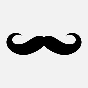 Cadeau Moustache à boucles arrondies à personnaliser soi-même.