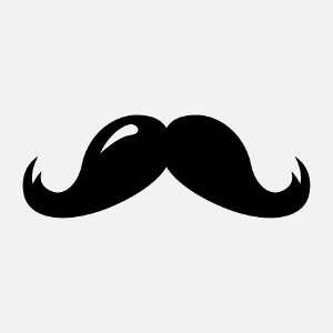 Moustache hipster rétro épaisse à reflet.