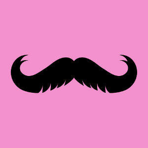 Moustache à gros crans, un design moustache et hipster.