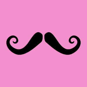 Cadeau Moustache française retro à boucles à imprimer soi-même en ligne.