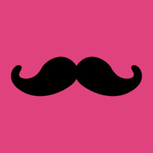 Moustache ronde classique noire à personnaliser, design hipster une couleur.