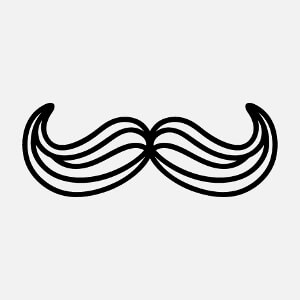 Imprimer un t-shirt moustache avec ce motif dessin en traits pais et zones transparentes.