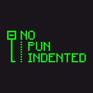 No pun indented, indentation, un design programmeur et pixel art.