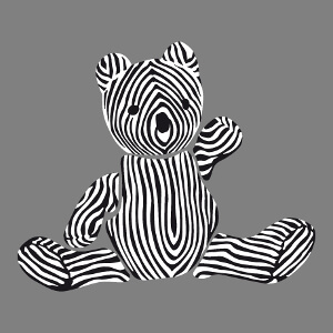 Ourson  rayures, design mignon personnalisable, un design enfant et animaux.