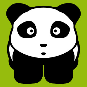 Panda kawaii noir et blanc stylis, design deux couleurs pour impression t-shirt et accessoire.