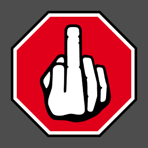 Créez un tee shirt STOP original avec ce panneau doigt d'honneur.