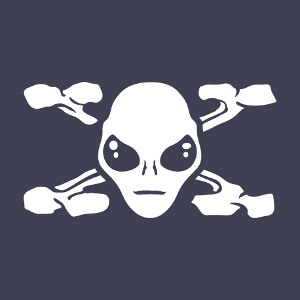 Tee shirt Alien X files et os formant le X de X files customis en ligne.