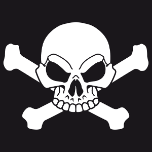 Crer votre tee-shirt pirate original en ligne avec cette tte de mort blanche  personnaliser soi-mme.