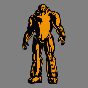 Imprimer un t-shirt robot en ligne. Personnalisez le robot deux couleurs et créez un t-shirt geek original, ou un accessoire robot.