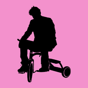 Meme internet de Sad Keanu, variante avec tricycle, un design humour geek personnalisable.