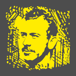 Portrait de Steinbeck  imprimer en blanc ou couleur claire sur vtemen sombre.