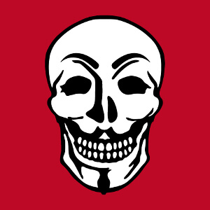 Design pirate informatique et hacking, les traits du masque de Guy Fawkes maris  une tte de mort.