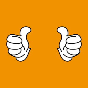 Thumbs up, pouces carts et levs, un design 2 couleurs spcial impression de t-shirt.