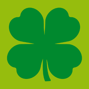 Trfle  quatre feuilles, design Saint Patrick  imprimer sur t-shirt. Shamrock irlandais uni simple.