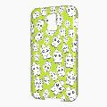 Chats rigolos en tapisserie varie sur fond vert pour personnaliser une coque de tlphone.