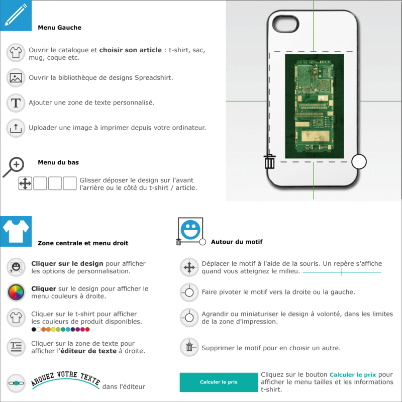 Crer votre coque mobile circuit imprime vert