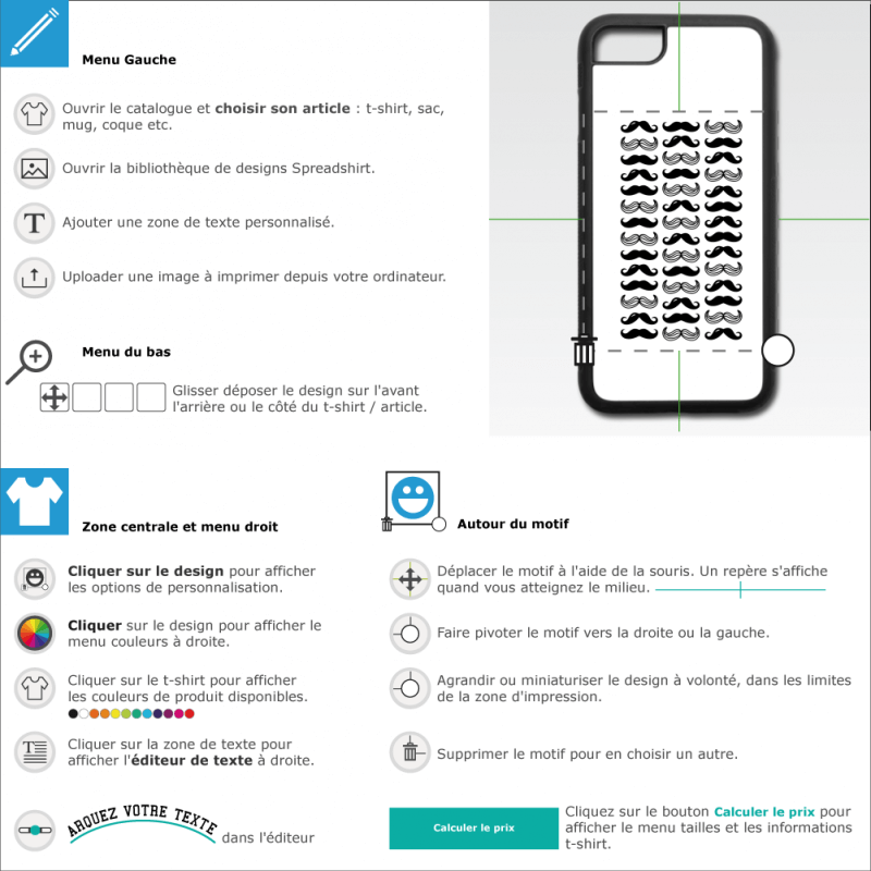 Crez une coque smartphone customise moustaches varies