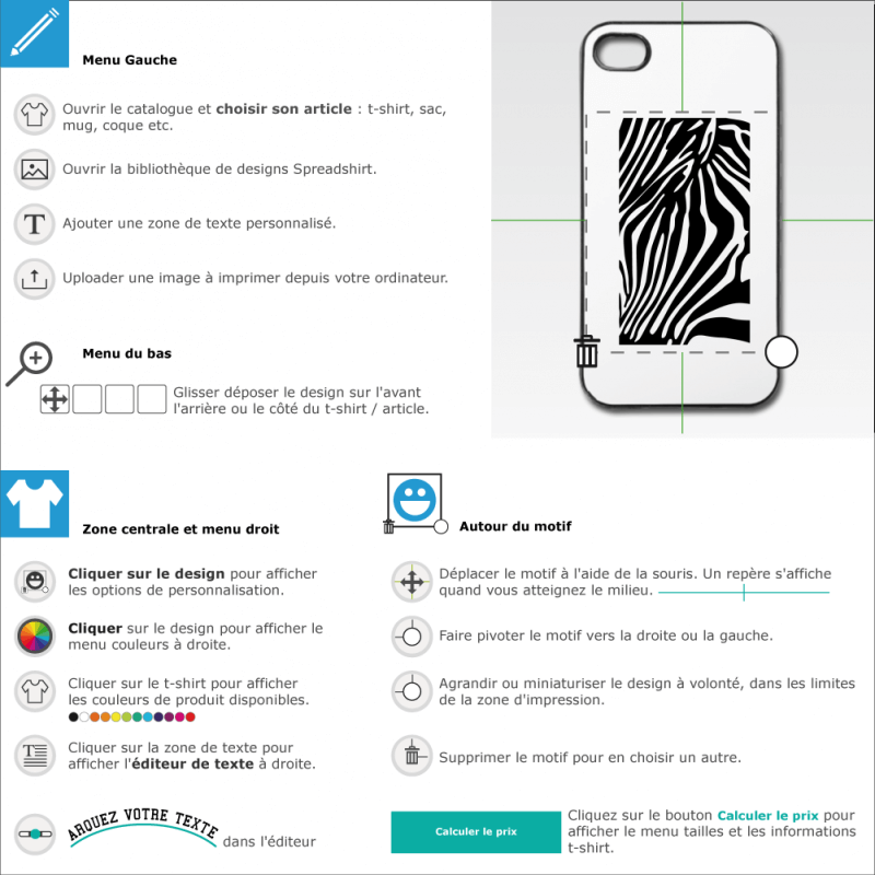 Créez votre coque portable à imprimer en ligne avec des rayures zèbre épaisses