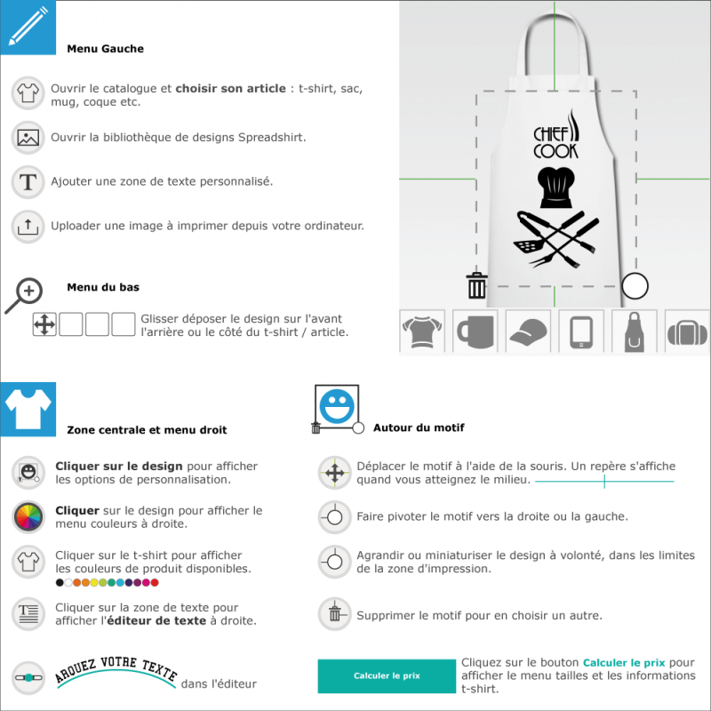 Customiser un tablier Chief cook cuisinier