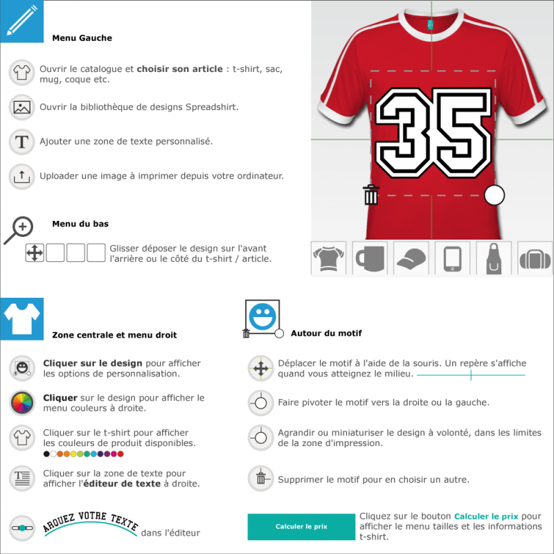 Imprimer un tee shirt Numro 35 fond personnalis 