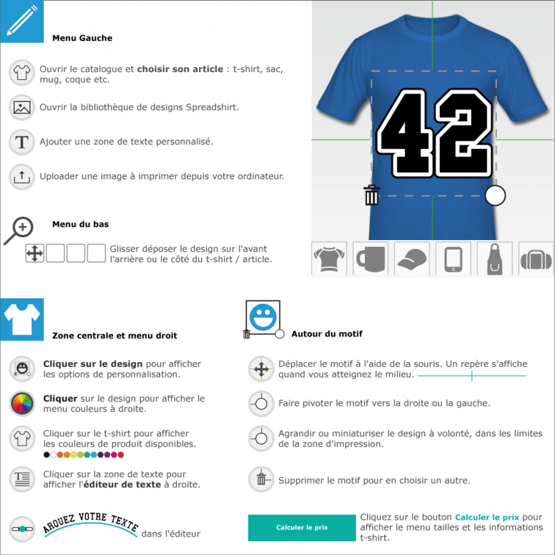 Imprimer votre tee shirt 42 typo université à créer et personnaliser en ligne 