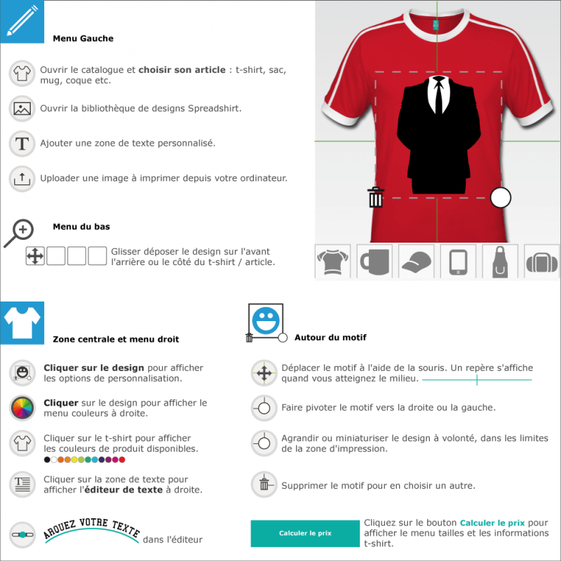 Personnaliser un tee shirt Anonymous costume  imprimer soi-mme en ligne 