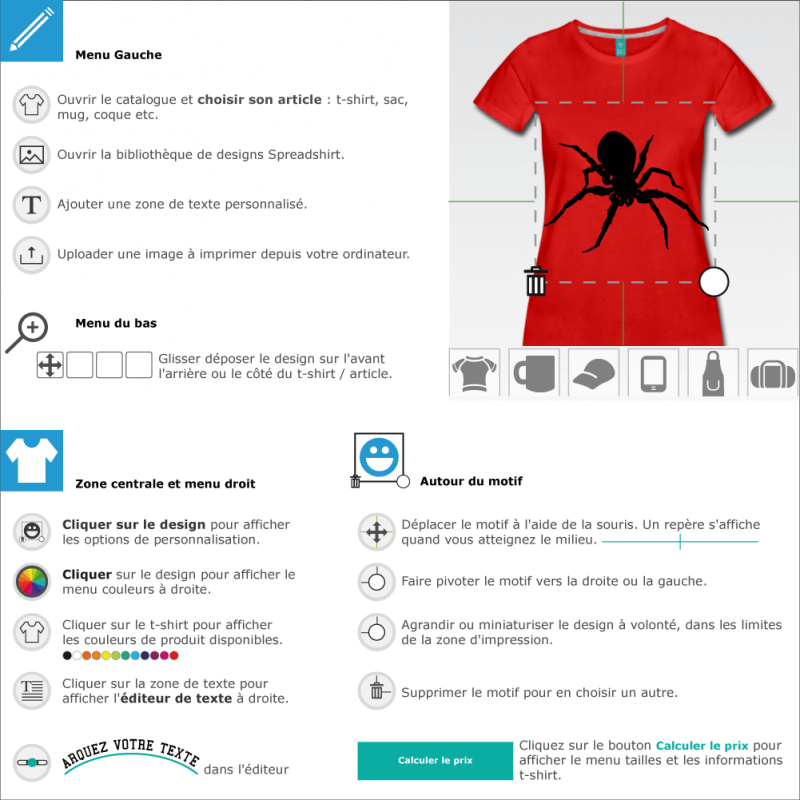 Imprimer un t-shirt mygale  crer et personnaliser en ligne 