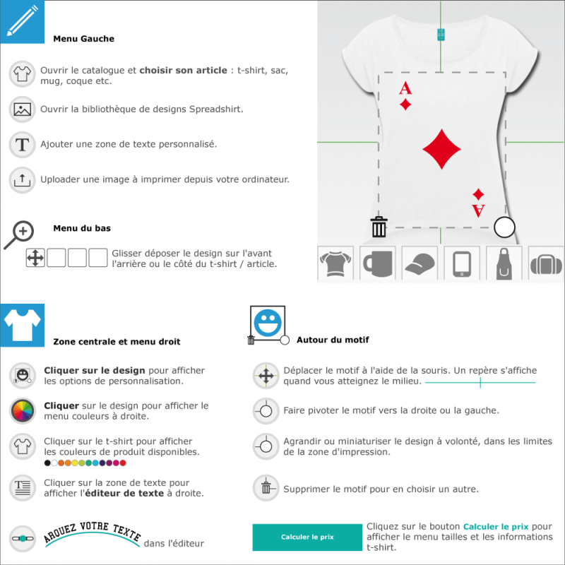 Crer un tee shirt As carreau diagonale customis en ligne 