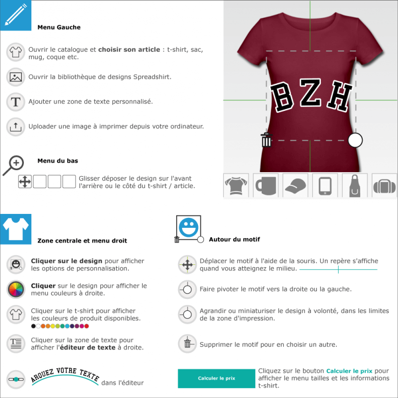 Créer votre t-shirt BZH à imprimer soi-même en ligne 