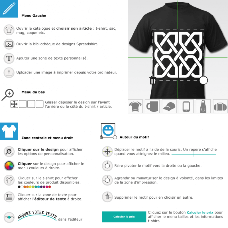 Design celtique carr compos d'une ligne qui se croise et recroise en quatre portions symtriques. Dessin uni spcial impression de t-shirts.