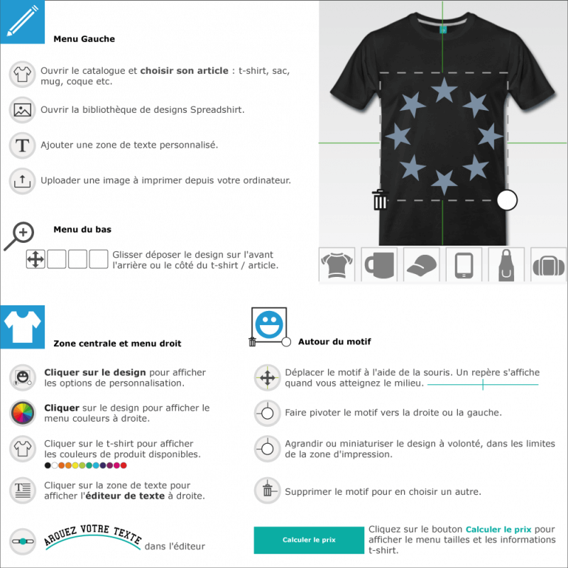 Imprimer votre tee shirt Cercle etoiles customis 