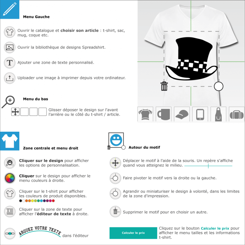 Imprimer un tee shirt chapelier fou  crer et personnaliser en ligne 