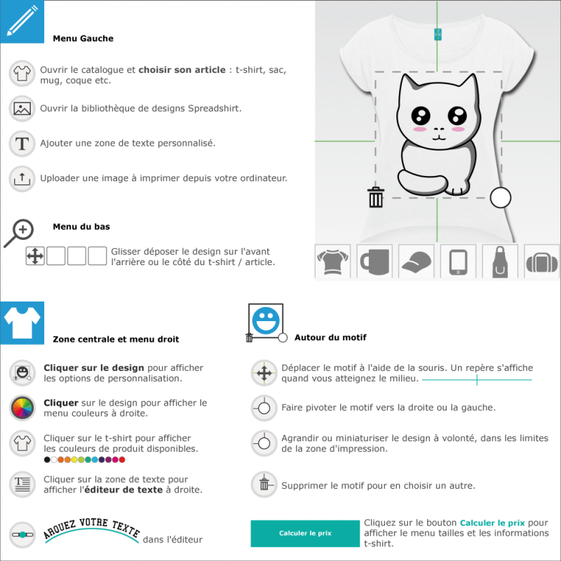 Chaton kawaii stylis avec la queue enroule autour d'une patte et des pommettes colores.