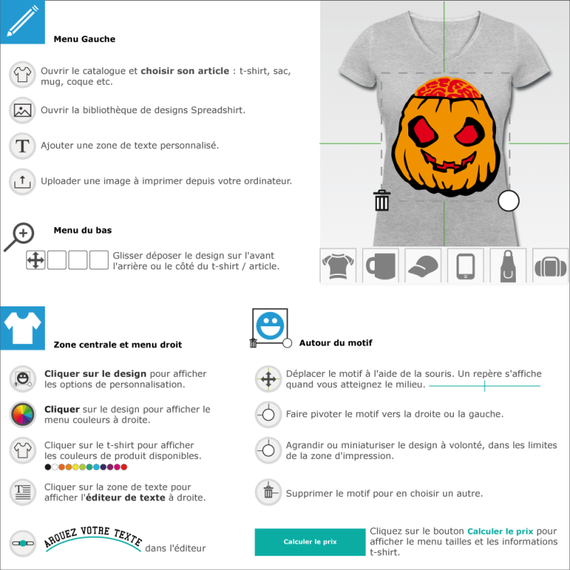 T-shirt Halloween Citrouille halloween customis 