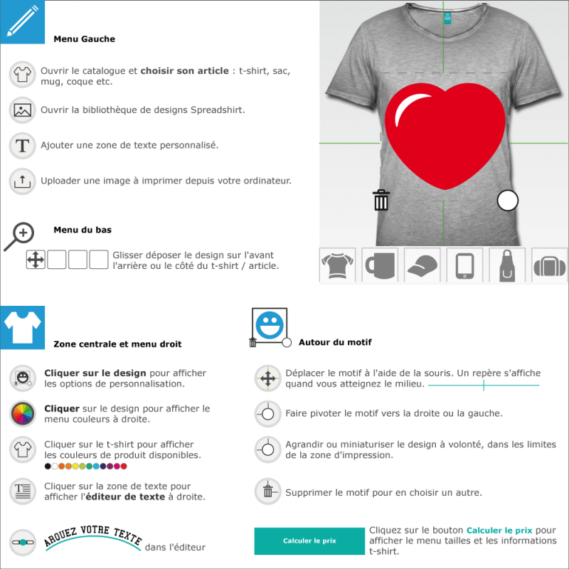 T-shirt Coeur love arrondi simple  crer soi-mme 