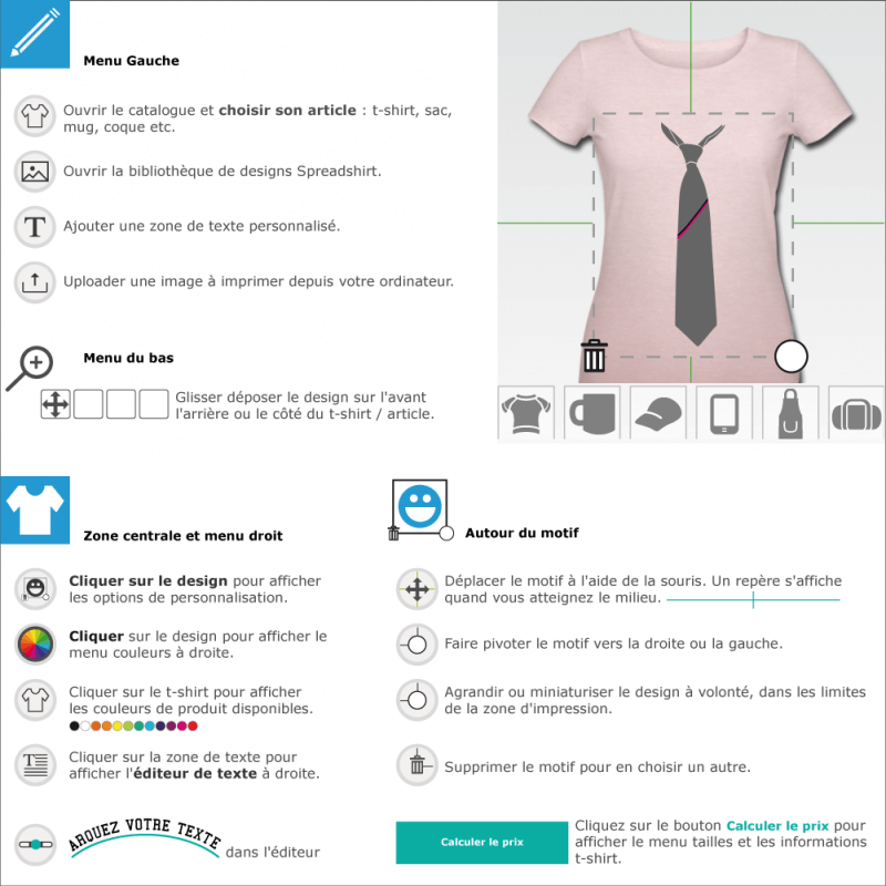 Tee shirt Cravate simple dcontracte customis en ligne 