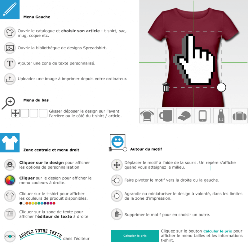 Imprimez votre t-shirt Cursor pointer en ligne 