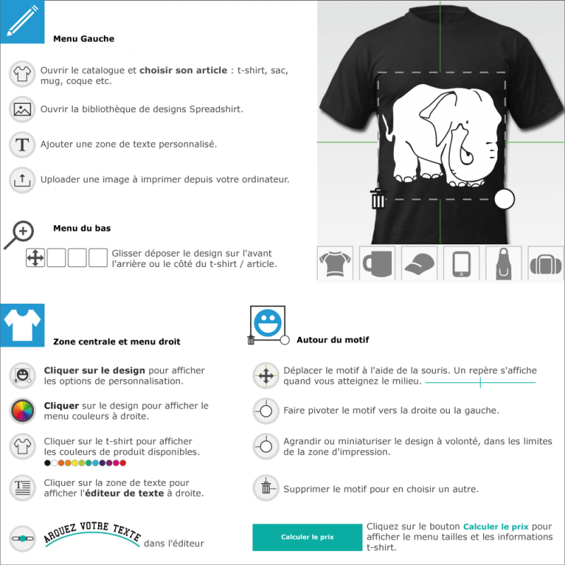 Personnalisez un t-shirt Animaux Elephant  imprimer 